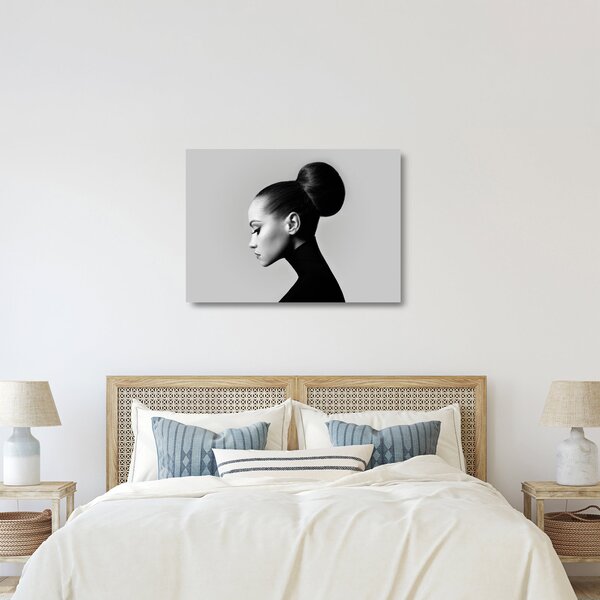 Staklena slika - Profil lepe ženske (70x50 cm)