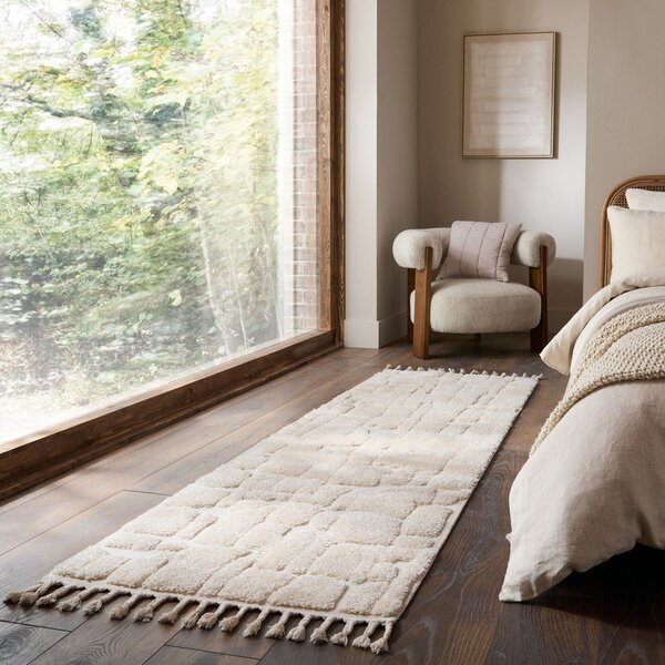 Krem staza 80x300 cm Esra Cobbled – Flair Rugs