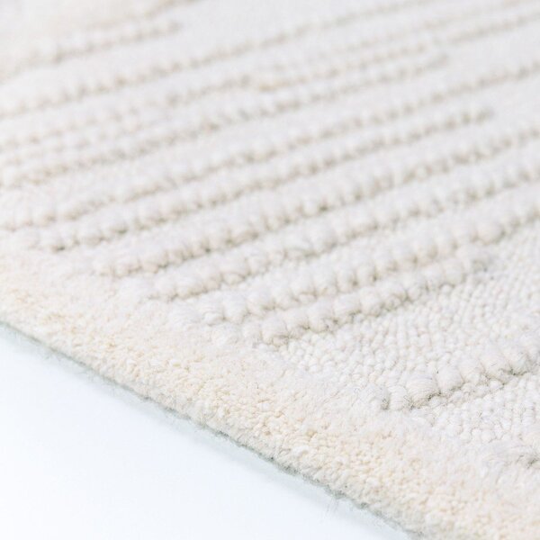 Bijeli ručno rađen tepih od mješavine vune 140x200 cm Sculptured Blocks – Flair Rugs