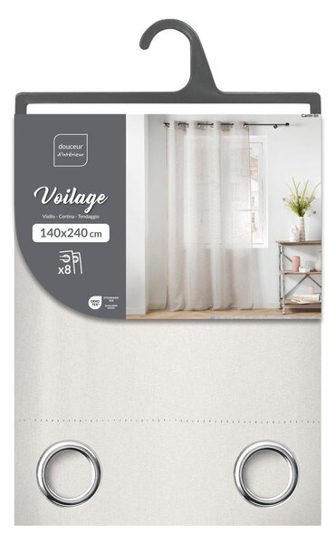 Prozirna zavjesa od voila boje slonovače 140x240 cm Carlin – douceur d'intérieur