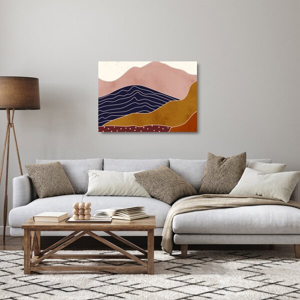Staklena slika - Sonce nad gorami (70x50 cm)