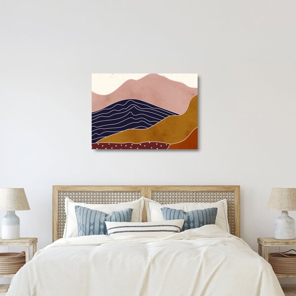 Staklena slika - Sonce nad gorami (70x50 cm)