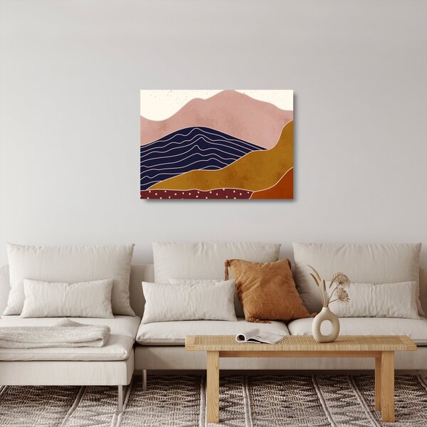 Staklena slika - Sonce nad gorami (70x50 cm)