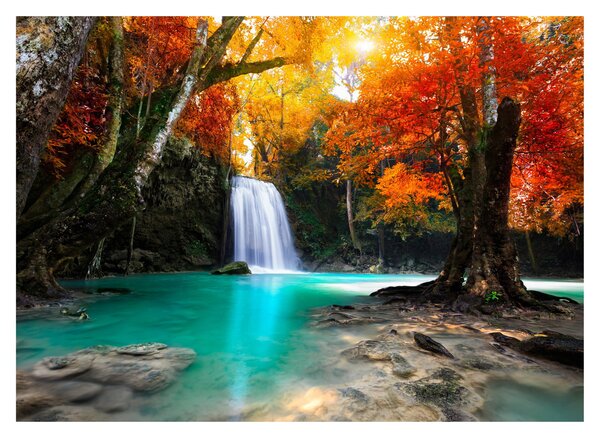 Staklena slika - Emerald Lagoon (70x50 cm)