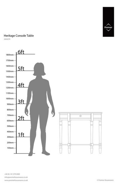 Sivi pomoćni stol od masivnog bora 33x81 cm Heritage – Premier Housewares