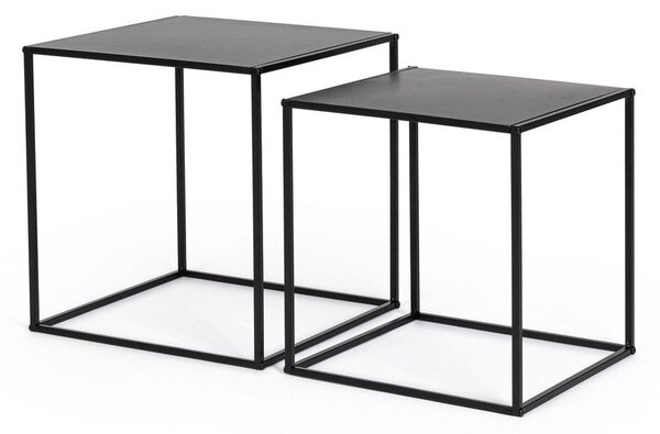 Crni metalni stolići za kavu u setu 2 kom 38x38 cm Alrik – Yes Everyday