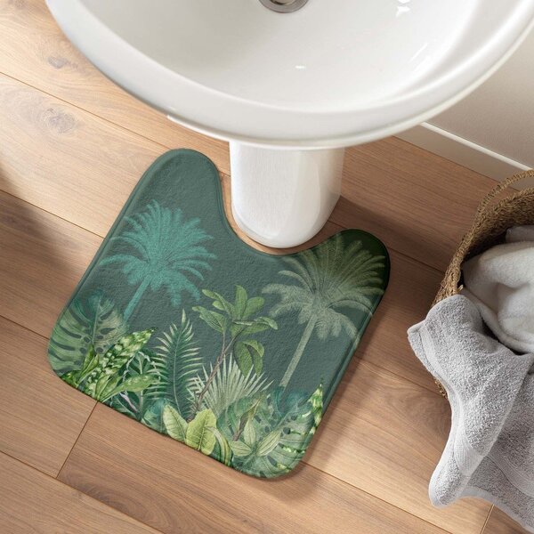 Zelena tekstilna kupaonska prostirka za WC 45x45 cm Vagabonde – douceur d'intérieur