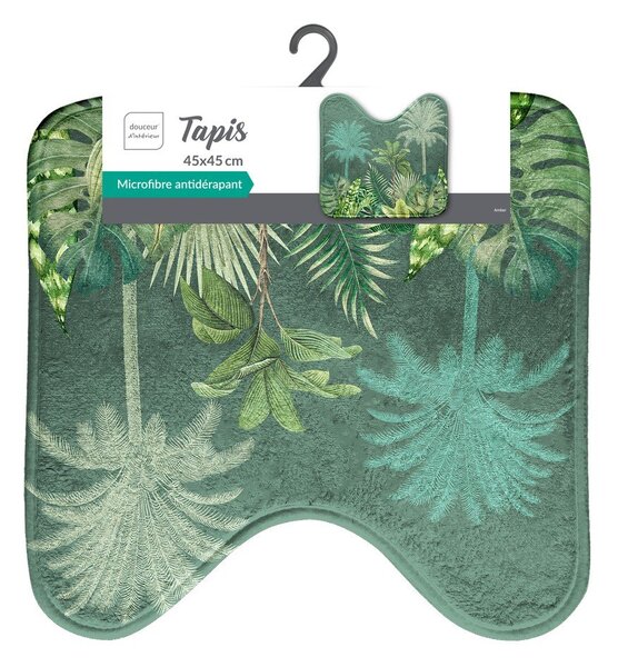 Zelena tekstilna kupaonska prostirka za WC 45x45 cm Vagabonde – douceur d'intérieur