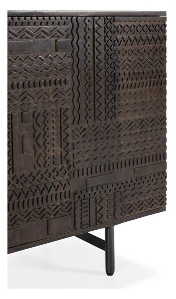 Tamno smeđa komoda od masivnog manga 160x75x40 cm Kalai – MOME