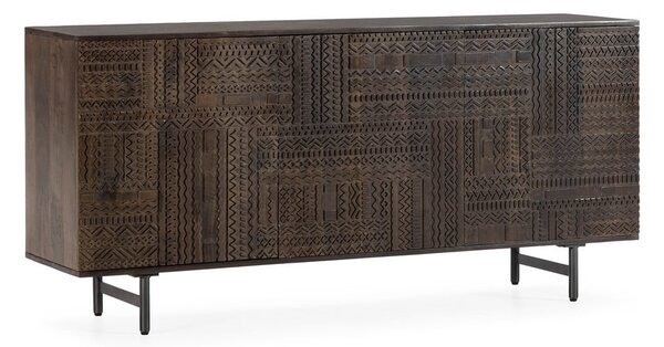Tamno smeđa komoda od masivnog manga 160x75x40 cm Kalai – MOME