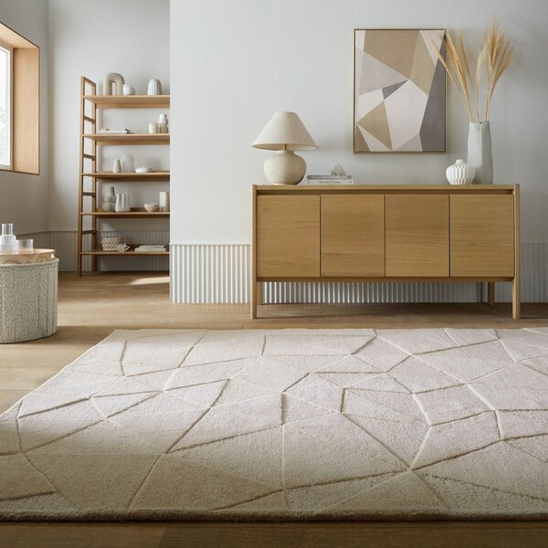Bež ručno rađen vunen tepih 120x170 cm Shard – Flair Rugs