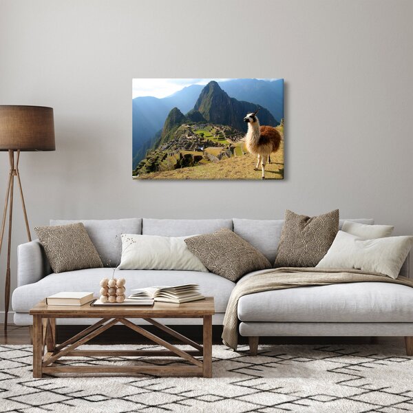 Slika - Lama i Machu Picchu (90x60 cm)
