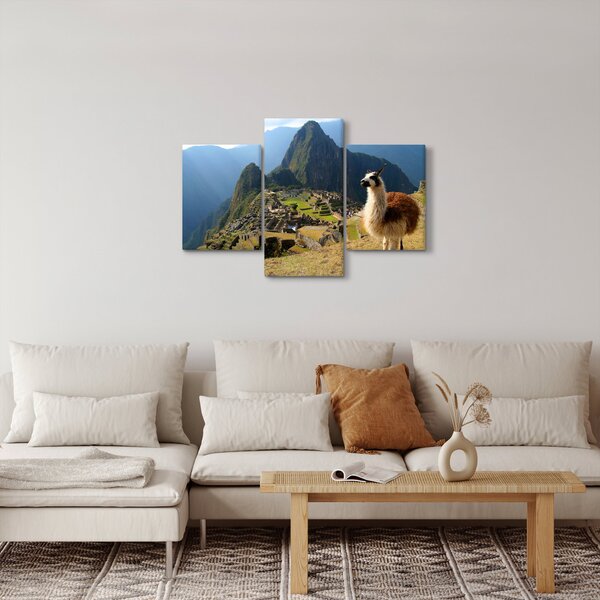 Slika - Lama i Machu Picchu (90x60 cm)