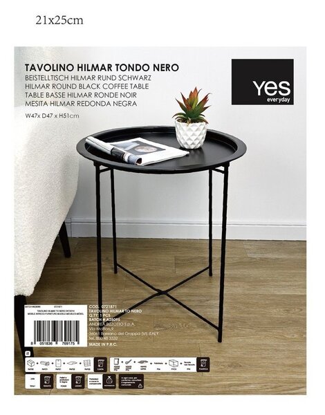 Metalni okrugao pomoćni stol ø 47 cm Hilmar – Yes Everyday