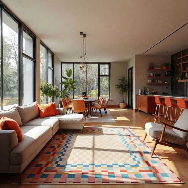 Tepih od mješavine vune 180x230 cm Checkered Border – Flair Rugs