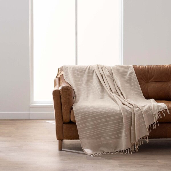 Bež pamučan prekrivač 125x150 cm Lilia – douceur d'intérieur