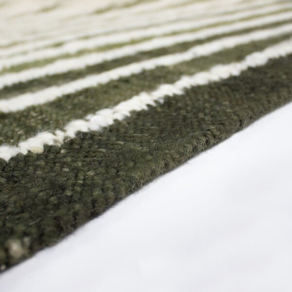 Zeleni ručno rađen tepih od mješavine vune 140x200 cm Boucle Frame – Flair Rugs