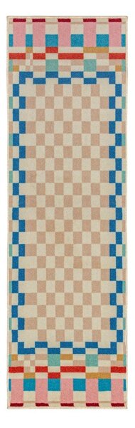 Staza od mješavine vune 80x300 cm Checkered Border – Flair Rugs