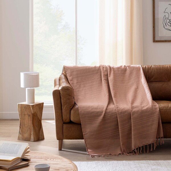 Pamučan prekrivač boje terakote 180x220 cm Lilia – douceur d'intérieur