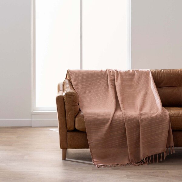 Pamučan prekrivač boje terakote 180x220 cm Lilia – douceur d'intérieur