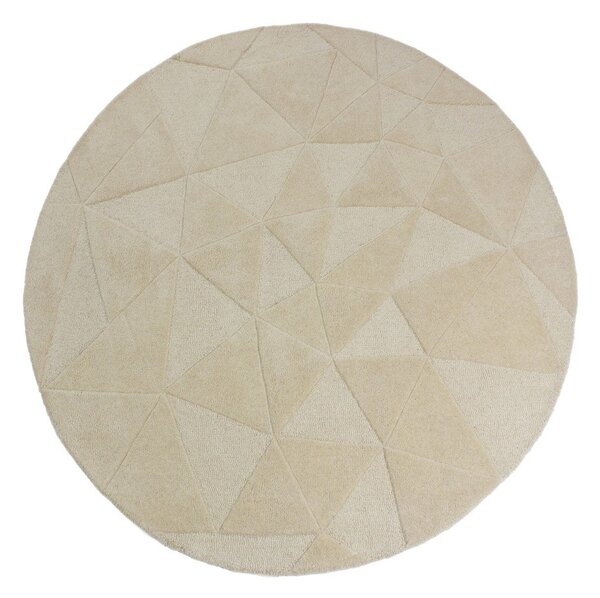 Bež ručno rađen vunen okrugao tepih ø 160 cm Shard – Flair Rugs