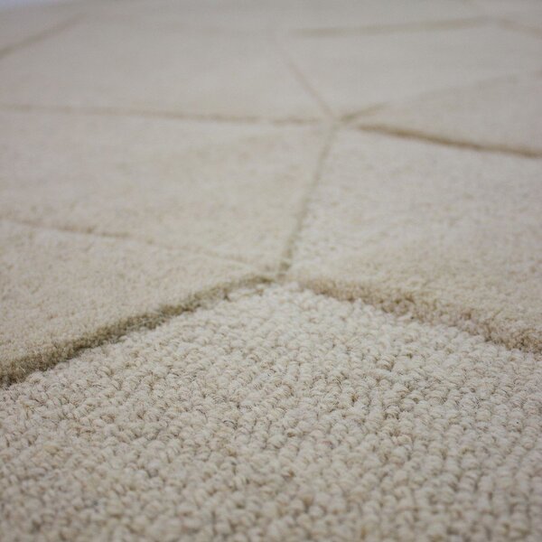 Bež ručno rađen vunen okrugao tepih ø 160 cm Shard – Flair Rugs