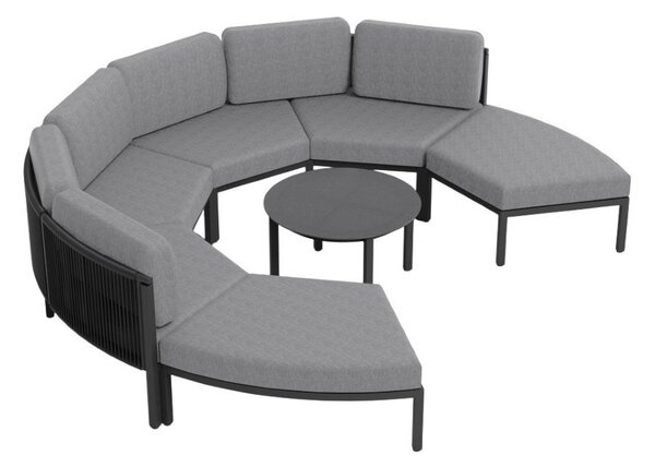 Garden Point Parana Kutna vrtna sofa za 4 osobe s antracitnim pufovima
