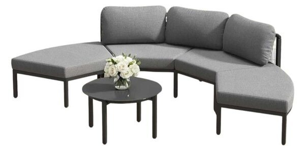 Garden Point Parana Kutna vrtna sofa s 2 l i antracitnim pufovima