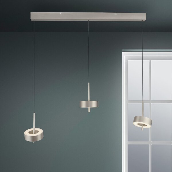 Q-Smart-Home Paul Neuhaus Smart LED viseća svjetiljka Q-Rotate, aluminij 3 žarulje., prigušiva, Metalik, Dnevni boravak/blagovaonica, Metal