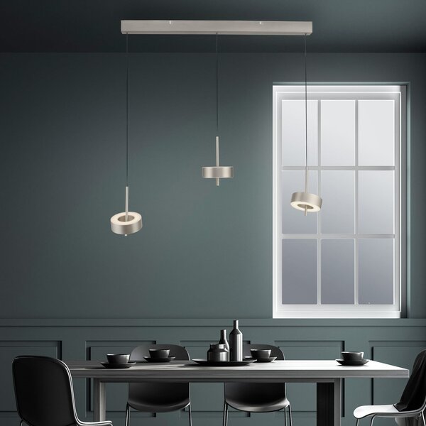 Q-Smart-Home Paul Neuhaus Smart LED viseća svjetiljka Q-Rotate, aluminij 3 žarulje., prigušiva, Metalik, Dnevni boravak/blagovaonica, Metal