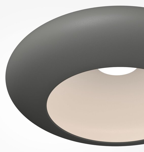 Maytoni LED stropna svjetiljka Aros, tamnosiva, Ø 40 cm, metal, 3.000 K, Sivo, Dnevni boravak/blagovaonica, Aluminij
