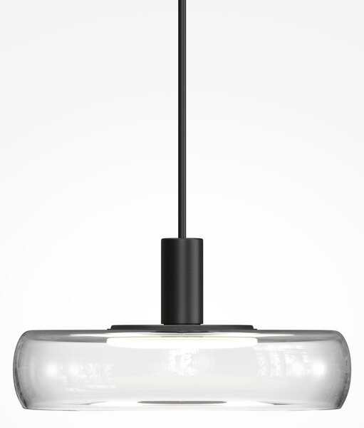Maytoni LED viseća svjetiljka FLOAT, prozirna/crna, staklo/metal, Ø 20 cm, prigušiva, Providna, Dnevni boravak/blagovaonica, Staklo