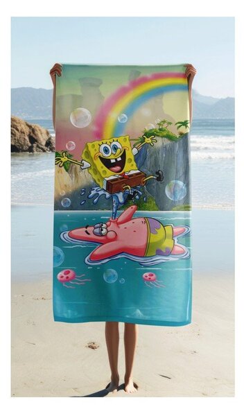 Pamučan dječji ručnik 70x140 cm Sponge Bob "Tropical Duo" – Jerry Fabrics