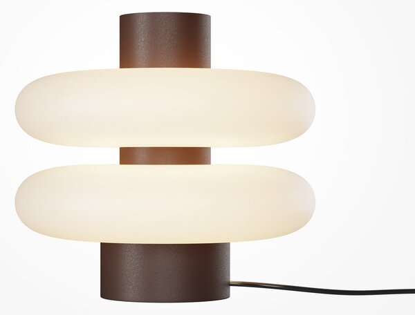Maytoni Nuvem LED stolna lampa, smeđa, opalno staklo, visina 15 cm, podesiva jačina, prigušiva, Smeđa / hrđa, Dnevni boravak/blagovaonica, Staklo