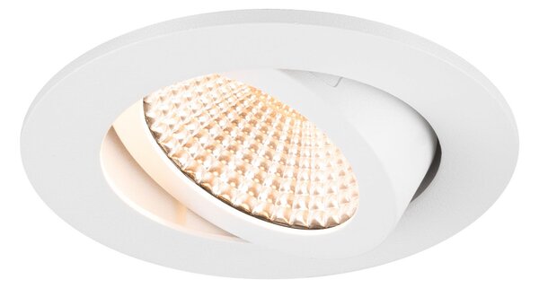 SLV LED ugradbena stropna svjetiljka New Tria, okrugla, bijela, 2.700 K, 60°, prigušiva, Bijela, Područje hodnika, Aluminij, Okrugla ugradna svjetla