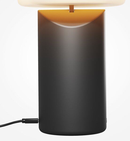 Maytoni Topo LED punjiva stolna lampa, crna, visina 20 cm, metalni prigušivač, prigušiva, Crno, Dnevni boravak/blagovaonica, Metal