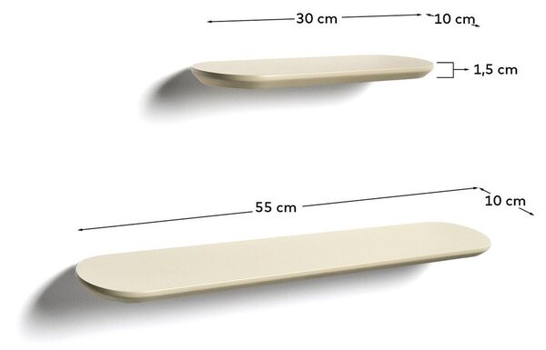 Bež police u setu 2 kom 55 cm Arely – Kave Home