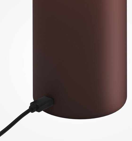 Maytoni Topo LED punjiva stolna lampa, crvena, visina 20 cm, metal, s prigušivačem, prigušiva, Crvena, Dnevni boravak/blagovaonica, Metal