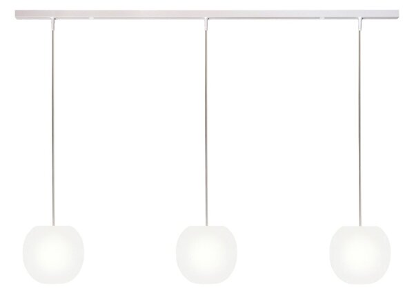 Casablanca Acai viseća lampa, bijela, duga, za 3 svjetla, Ø 16 cm, E27, prigušiva, Bijela, Dnevni boravak/blagovaonica, Staklo