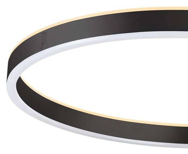 SLV One ravna LED podna svjetiljka, crna, 2700/3000 K, prigušiva, Crno, Dnevni boravak/blagovaonica, Metal