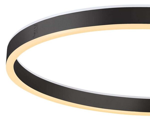 SLV One ravna LED podna svjetiljka, crna, 2700/3000 K, prigušiva, Crno, Dnevni boravak/blagovaonica, Metal