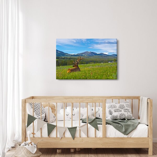 Slika - Jelen na livadi (90x60 cm)