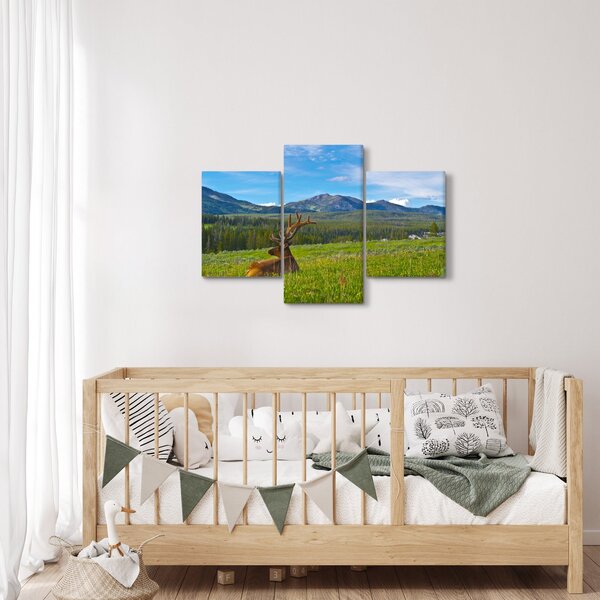Slika - Jelen na livadi (90x60 cm)