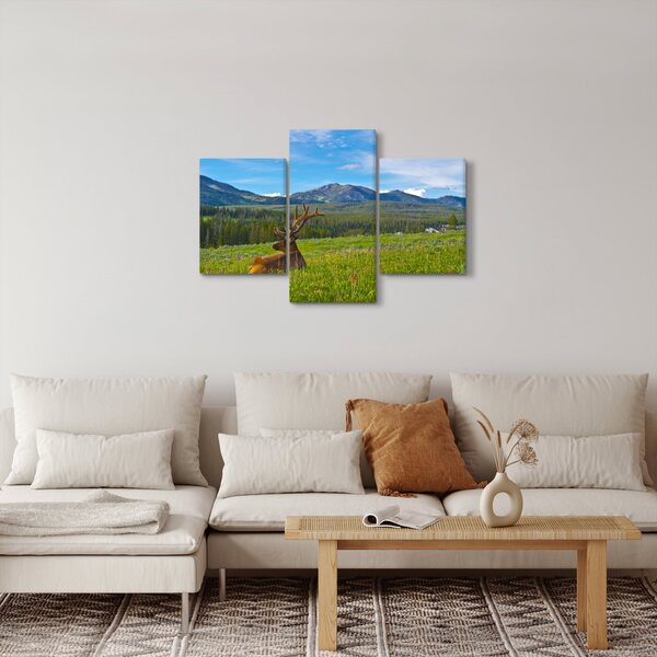 Slika - Jelen na livadi (90x60 cm)