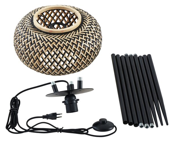 Podne Lampa Lindby, Nerys, Drvo, Dnevna soba, Drvo