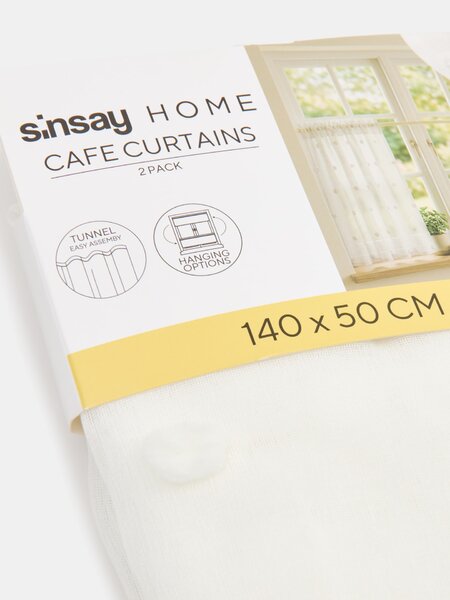 Sinsay - Set zavjesica s tunelom i tuftiranim pomponima 2 pack