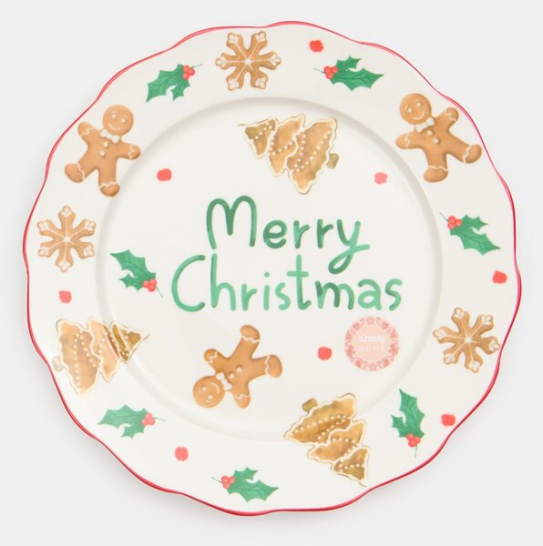 Sinsay - Božićni keramički tanjur s natpisom Merry Christmas