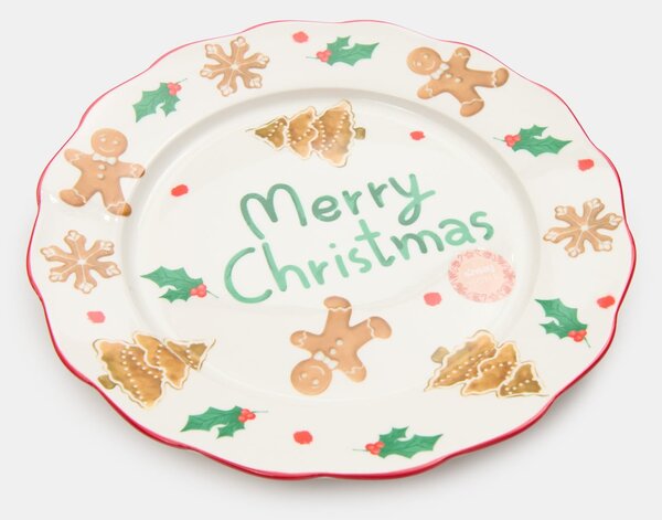 Sinsay - Božićni keramički tanjur s natpisom Merry Christmas