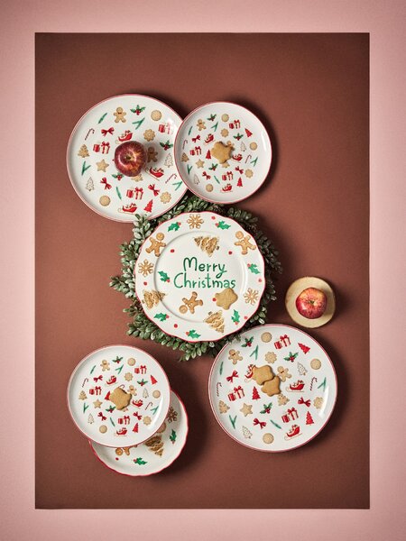 Sinsay - Božićni keramički tanjur s natpisom Merry Christmas