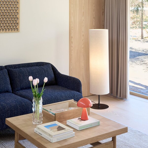 Hübsch HÜBSCH Sable podna lampa, boje pijeska, visina 120 cm, tkanina, Bež, Dnevni boravak/blagovaonica, Tkanina / tekstil